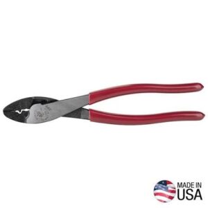 Klein Tools 1005 Cutting/Crimping Tool, Made in USA, Cutter/Crimper for 10-22 AWG Terminals and Connectors, Terminal Crimper for Insulated and Non-Insulated Terminals